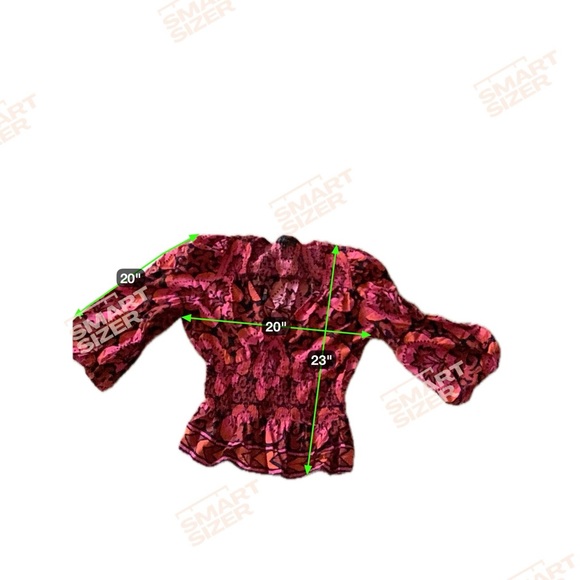 HOUSE OF HARLOW 1960 SMOCKED FLORAL PRINTED BLOUSE TOP - Picture 7 of 7
